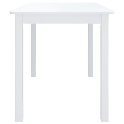 Eettafel 4X7X75 Cm Massief Rubberwood Wit