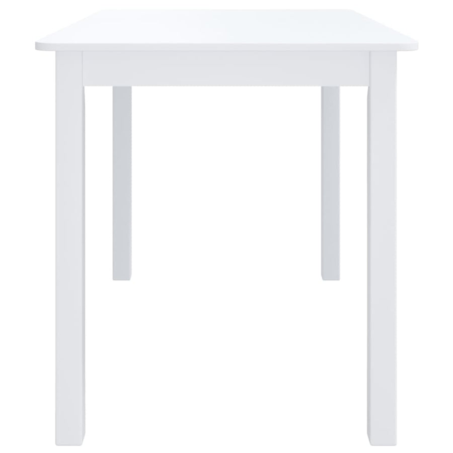 Eettafel 4X7X75 Cm Massief Rubberwood Wit