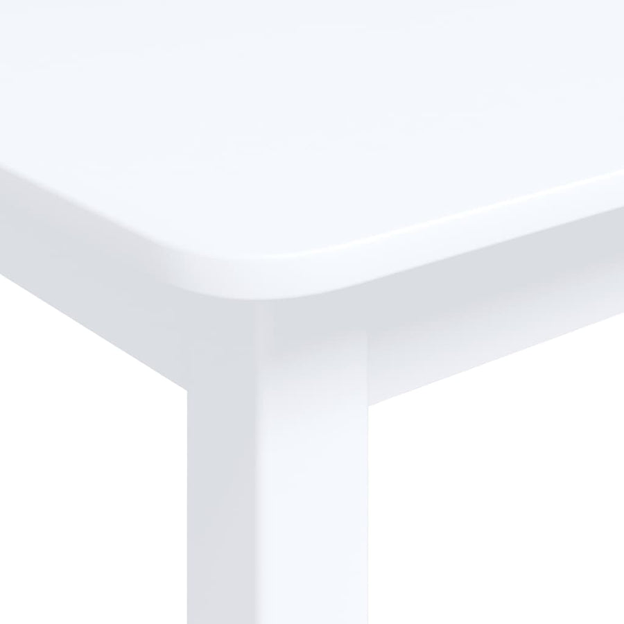 Eettafel 4X7X75 Cm Massief Rubberwood Wit