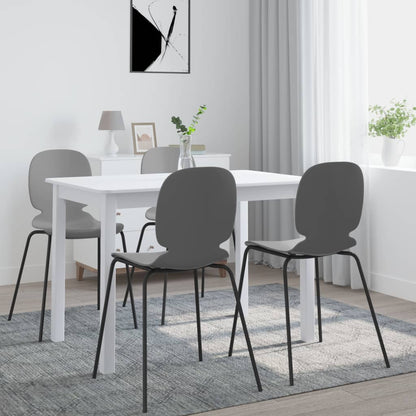 Eettafel 4X7X75 Cm Massief Rubberwood Wit