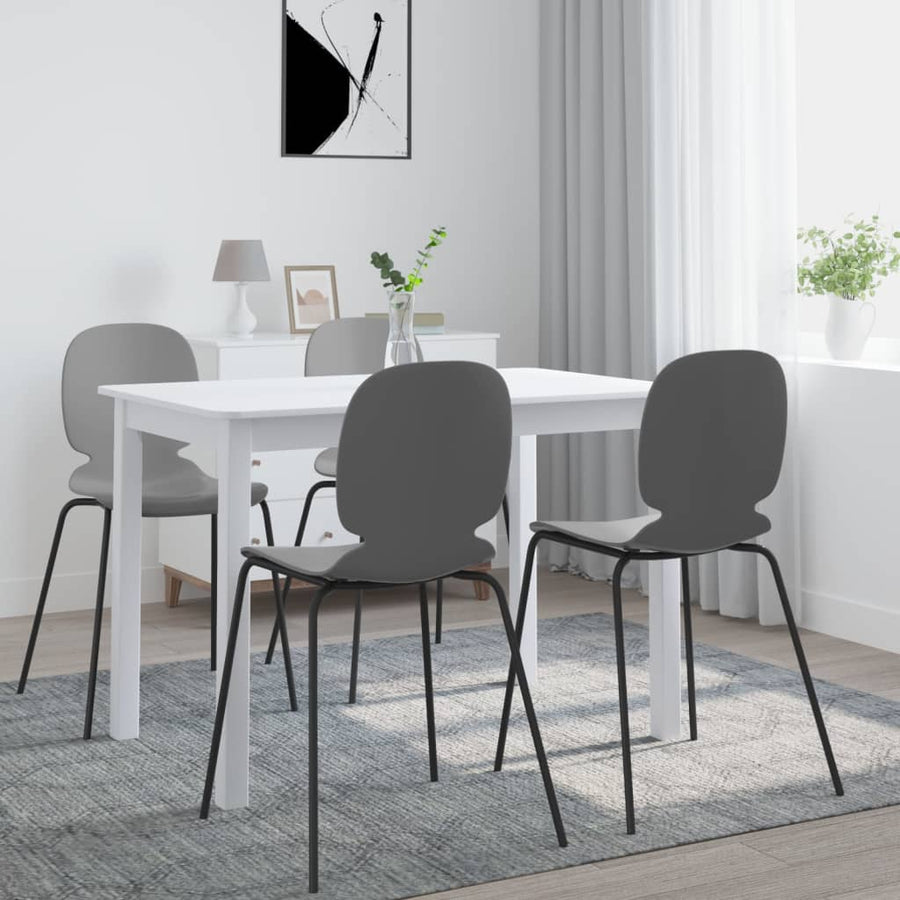 Eettafel 4X7X75 Cm Massief Rubberwood Wit