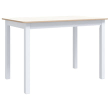 Eettafel 4X7X75 Cm Massief Rubberwood Wit en bruin