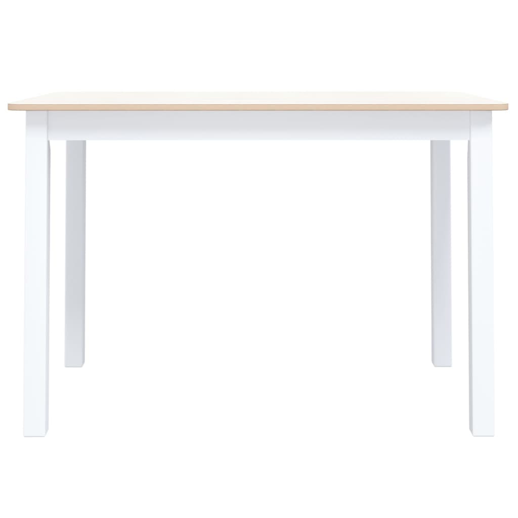 Eettafel 4X7X75 Cm Massief Rubberwood Wit en bruin