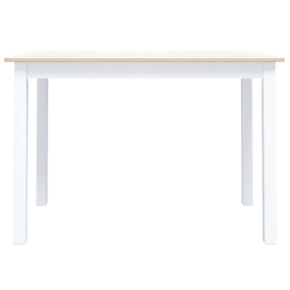 Eettafel 4X7X75 Cm Massief Rubberwood Wit en bruin