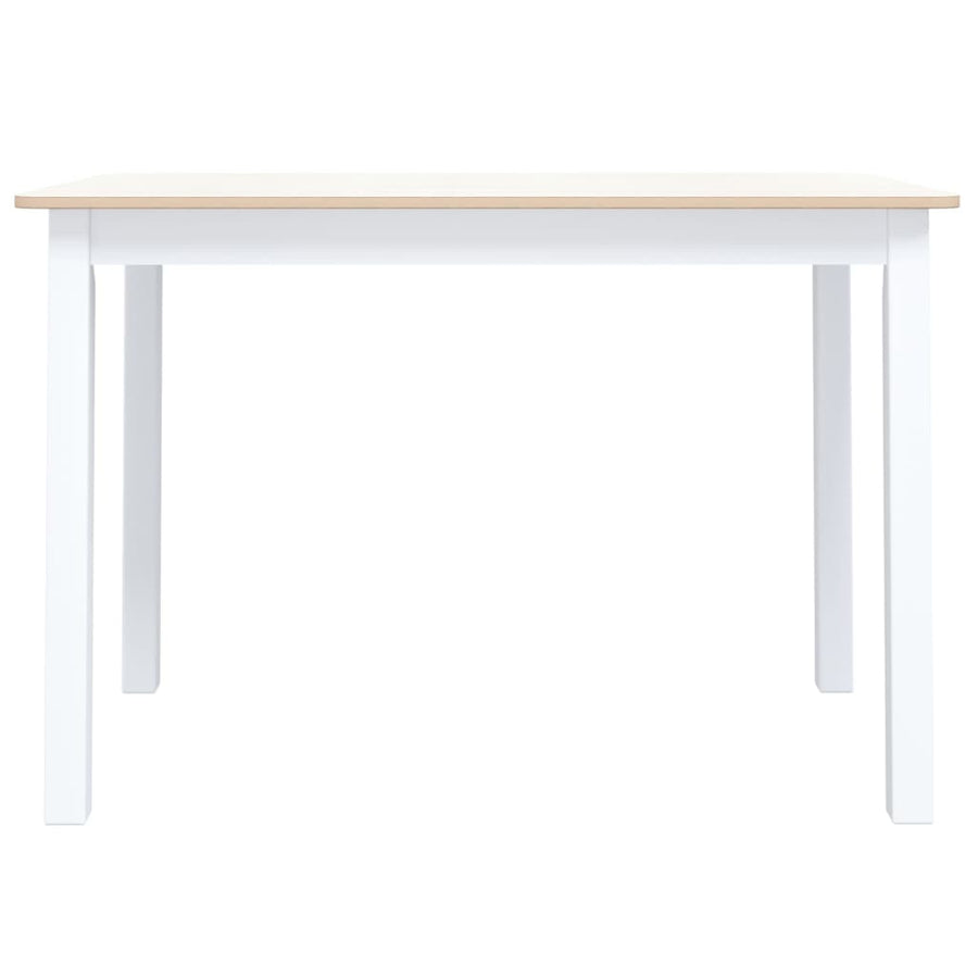 Eettafel 4X7X75 Cm Massief Rubberwood Wit en bruin