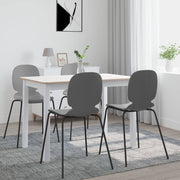 Eettafel 114x71x75 cm rubberwood wit bruin