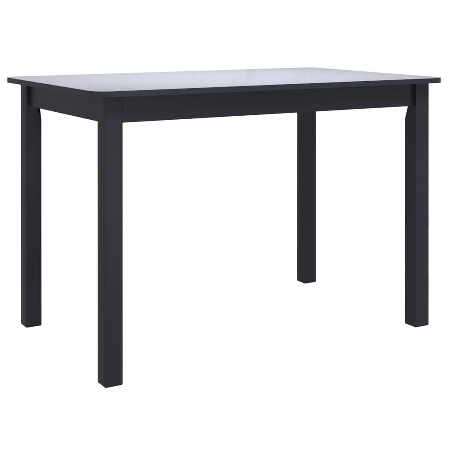 Eettafel 4X7X75 Cm Massief Rubberwood Zwart