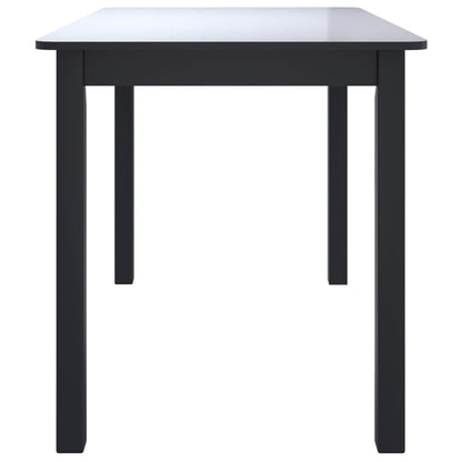 Eettafel 4X7X75 Cm Massief Rubberwood Zwart