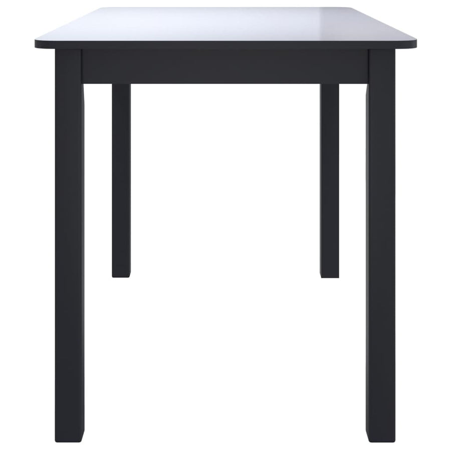 Eettafel 4X7X75 Cm Massief Rubberwood Zwart
