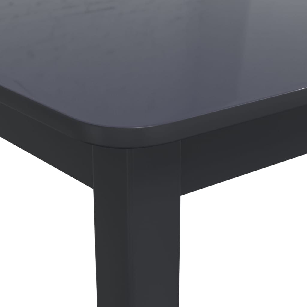 Eettafel 4X7X75 Cm Massief Rubberwood Zwart