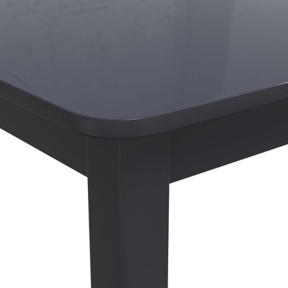 Eettafel 4X7X75 Cm Massief Rubberwood Zwart