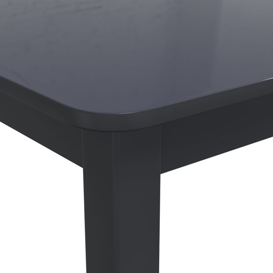 Eettafel 4X7X75 Cm Massief Rubberwood Zwart