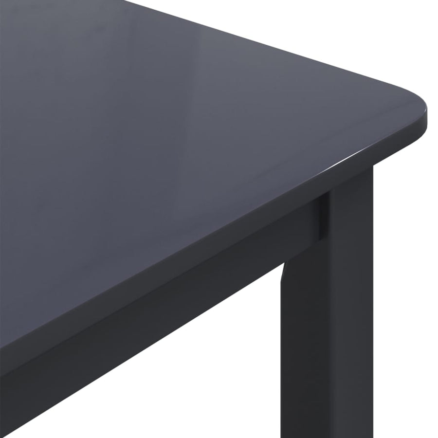 Eettafel 4X7X75 Cm Massief Rubberwood Zwart
