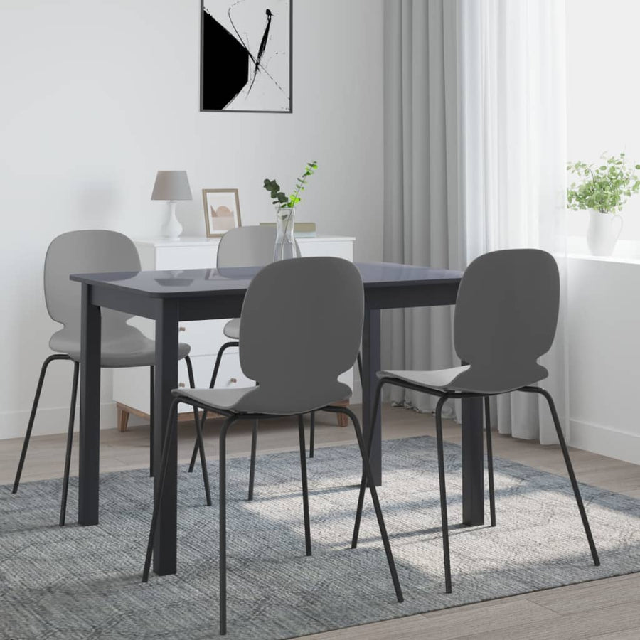 Eettafel 4X7X75 Cm Massief Rubberwood Zwart