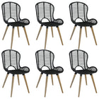 Eetkamerstoelen 6 stuks poly rattan zwart 48x64x85 cm