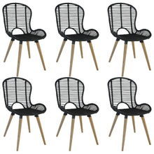 Eetkamerstoelen Natuurlijk Rattan 6 Zwart