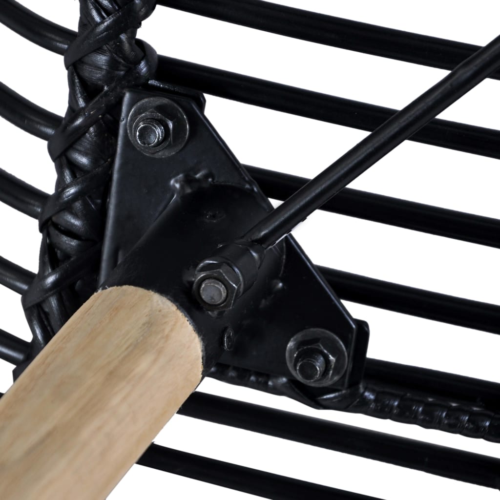 Eetkamerstoelen Natuurlijk Rattan 6 Zwart