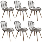 Dining chairs 6 pcs natural Poly Rattan brown