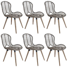 Eetkamerstoelen Natuurlijk Rattan 6 Bruin