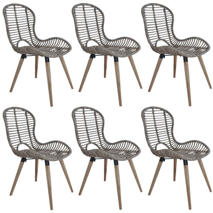 Eetkamerstoelen Natuurlijk Rattan 6 Bruin