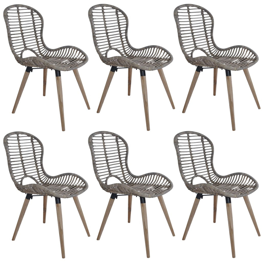 Eetkamerstoelen Natuurlijk Rattan 6 Bruin
