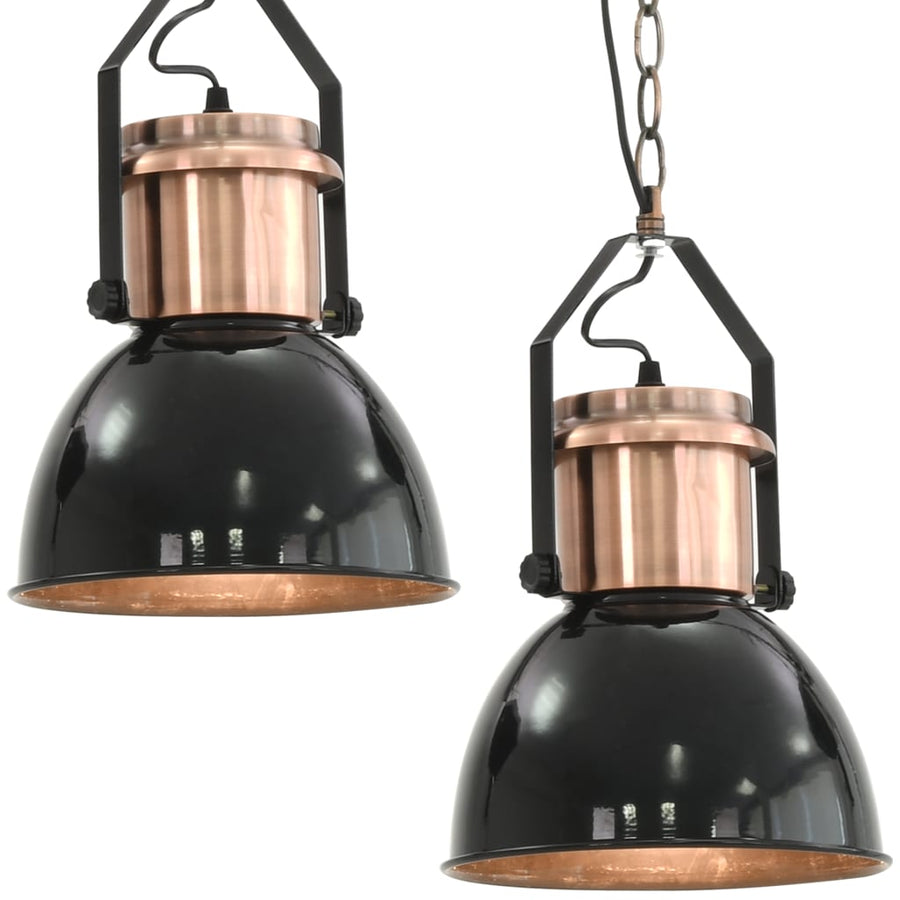 Plafondlampen 2 St Rond E27 Zwart