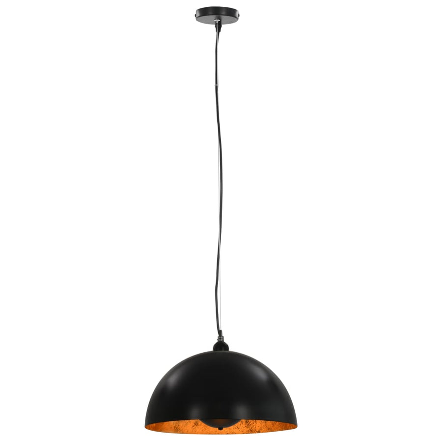 Plafondlampen Halfrond E7 Zwart En Goudkleurig 40 cm