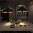 Ceiling lamps 2 pcs half-round E27 40 cm black and gold-coloured