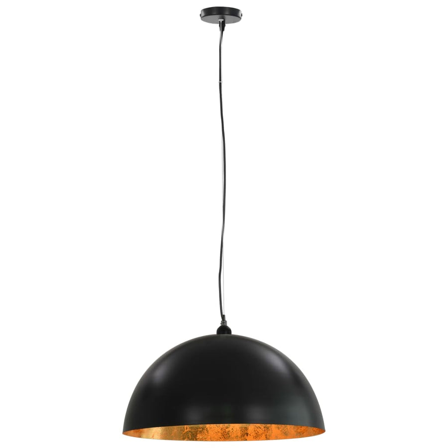 Plafondlampen Halfrond E7 Zwart En Goudkleurig 50 cm