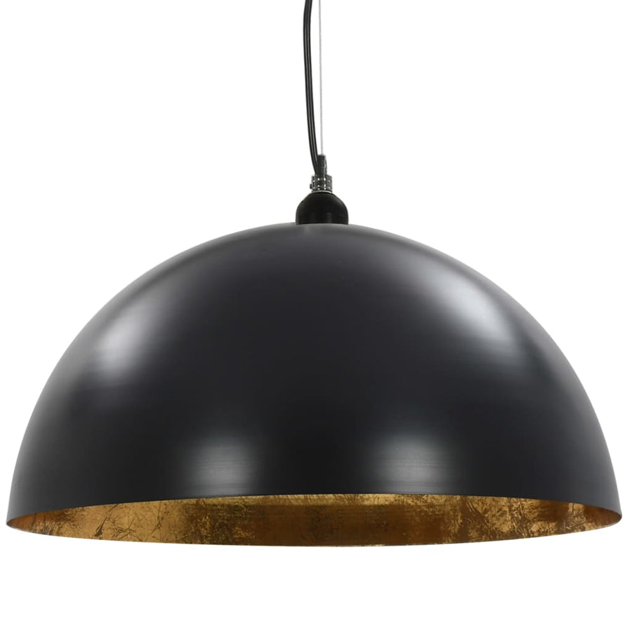 Plafondlampen Halfrond E7 Zwart En Goudkleurig 50 cm