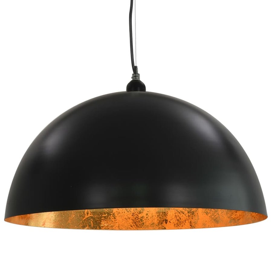 Plafondlampen Halfrond E7 Zwart En Goudkleurig 50 cm