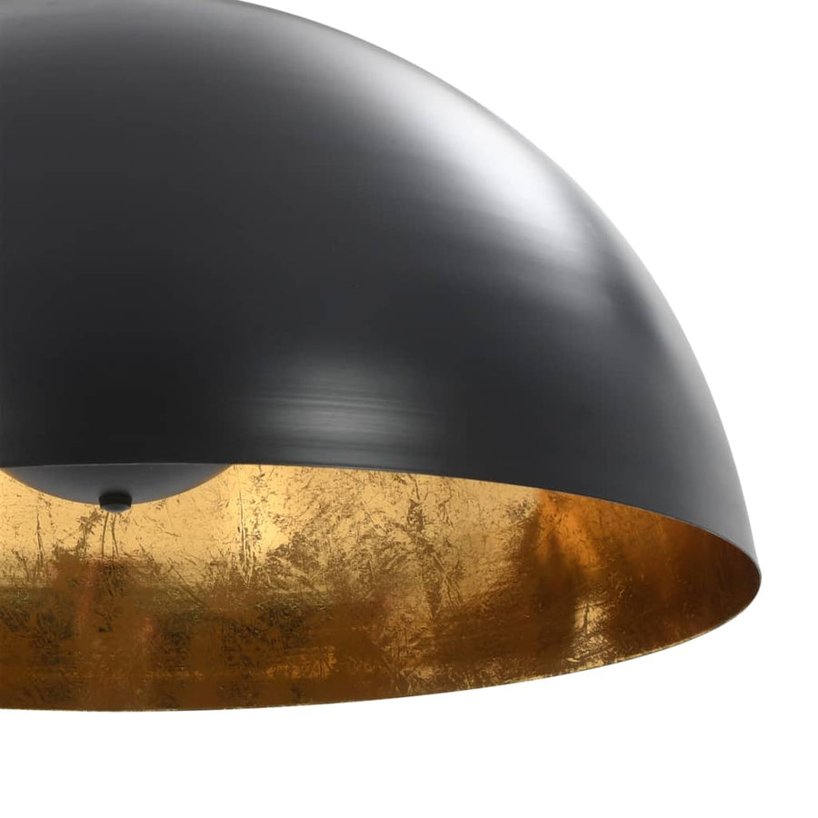 Plafondlampen Halfrond E7 Zwart En Goudkleurig 50 cm