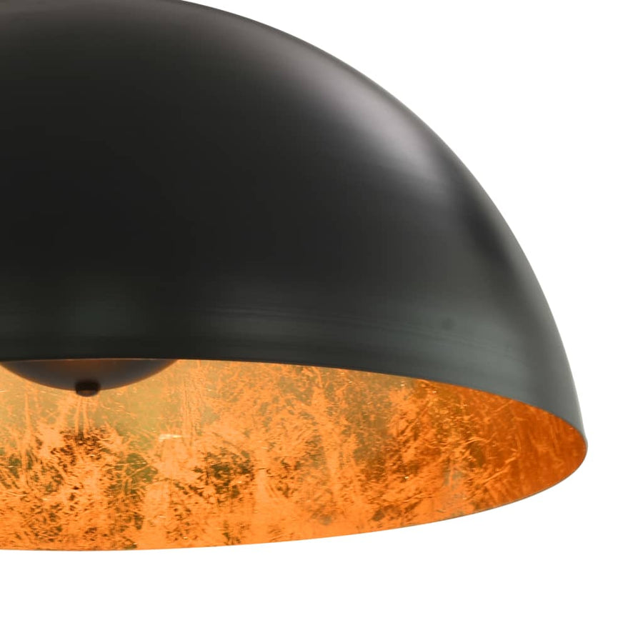 Plafondlampen Halfrond E7 Zwart En Goudkleurig 50 cm