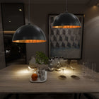 Ceiling lamps 2 pcs semi-circular E27 50 cm black and gold-colored