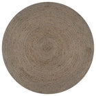 Handmade round rug 90 cm jute grey