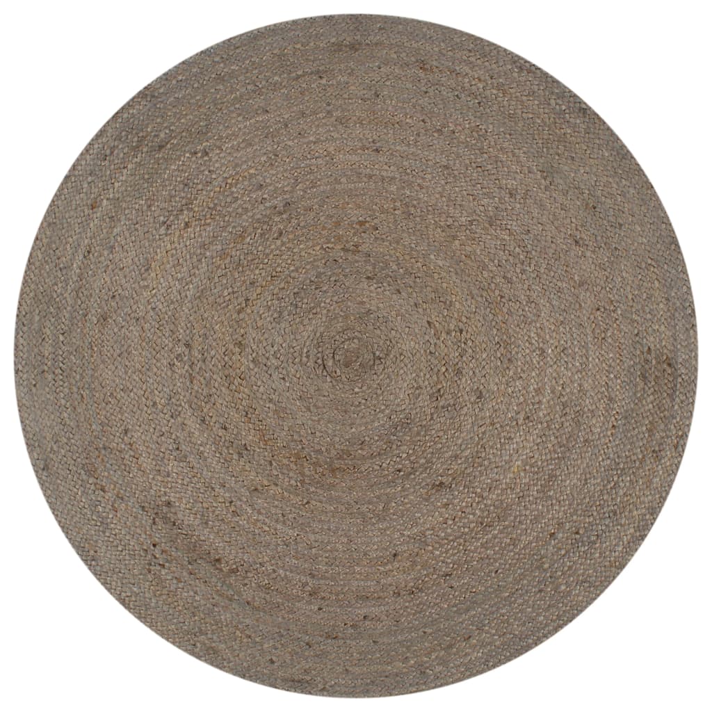 Vloerkleed Handgemaakt Rond Jute 90 cm Grijs