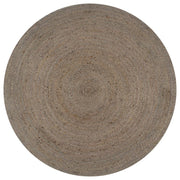 Vloerkleed rond 90 cm jute grijs handgemaakt