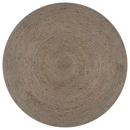 Vloerkleed Handgemaakt Rond Jute 90 cm Grijs