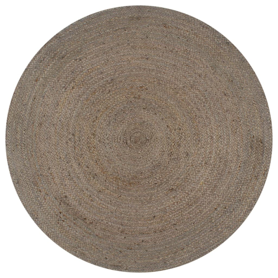 Vloerkleed Handgemaakt Rond Jute 90 cm Grijs