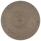 Handmade rug round 150 cm jute grey
