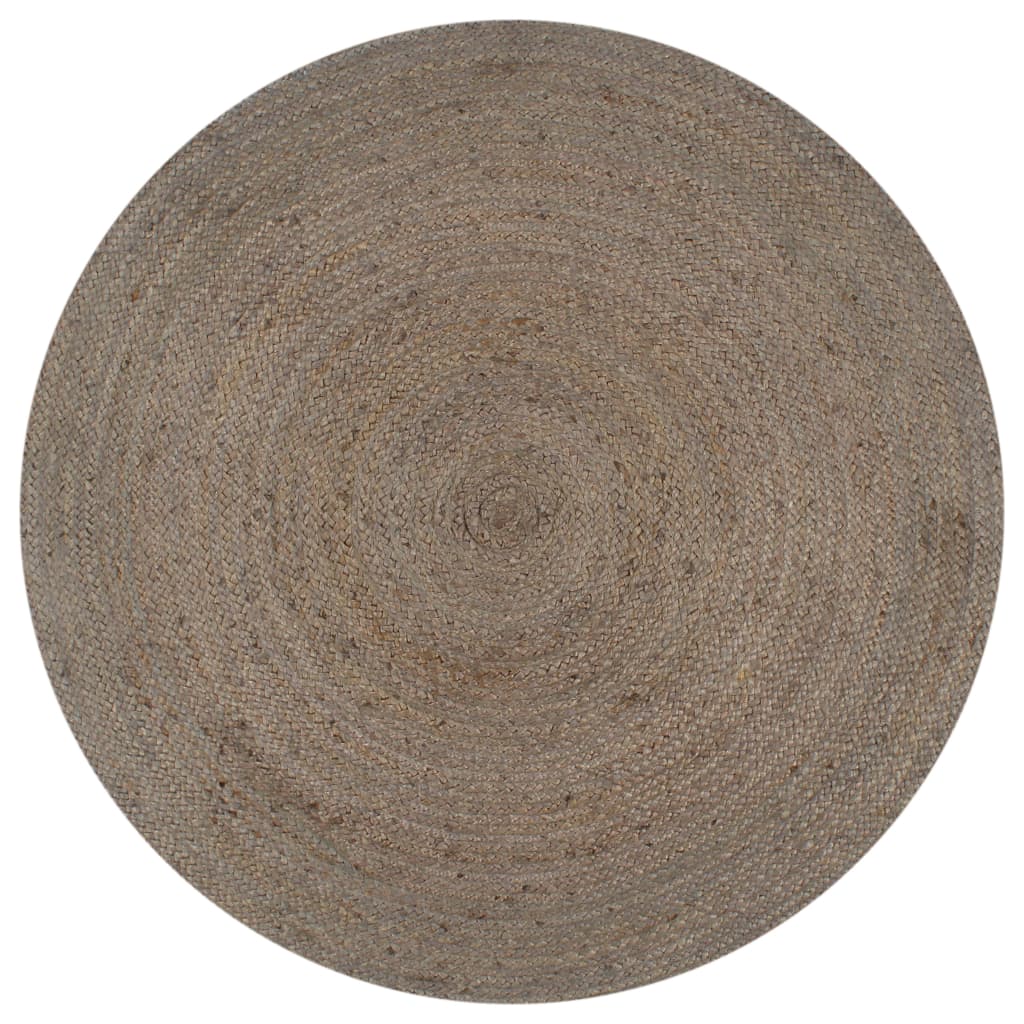 Vloerkleed Handgemaakt Rond Jute 150 cm Grijs