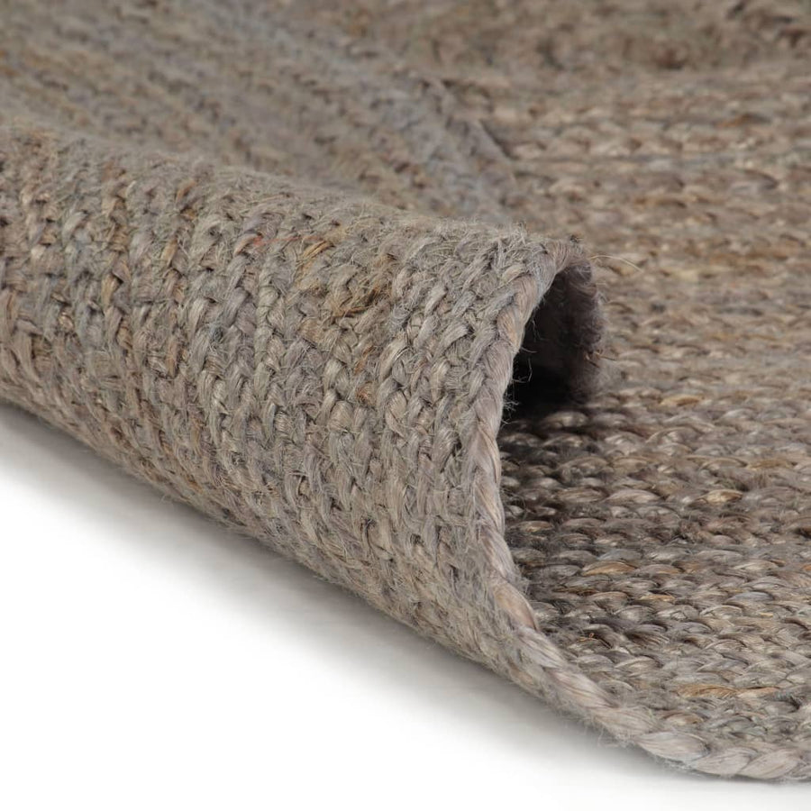 Vloerkleed Handgemaakt Rond Jute 150 cm Grijs