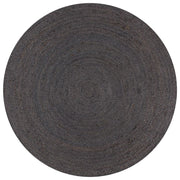 Vloerkleed rond 120 cm jute donkergrijs handgemaakt