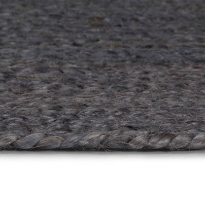 Vloerkleed Handgemaakt Rond Jute 120 cm Donkergrijs