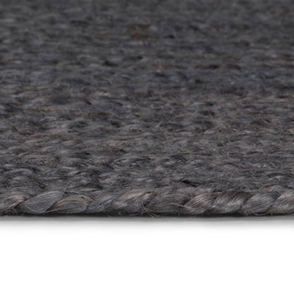 Vloerkleed Handgemaakt Rond Jute 150 cm Donkergrijs
