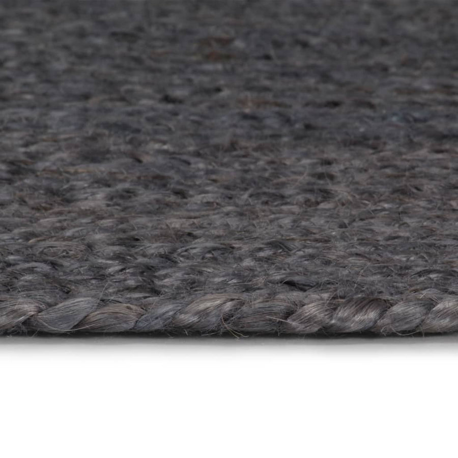 Vloerkleed Handgemaakt Rond Jute 150 cm Donkergrijs
