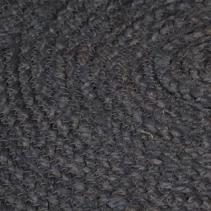 Vloerkleed Handgemaakt Rond Jute 150 cm Donkergrijs
