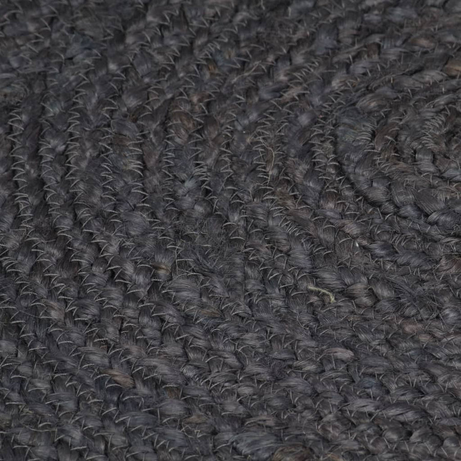 Vloerkleed Handgemaakt Rond Jute 150 cm Donkergrijs