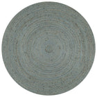 Handmade round rug 90 cm jute olive green
