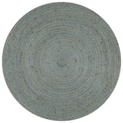 Vloerkleed rond 90 cm jute olijfgroen handgemaakt